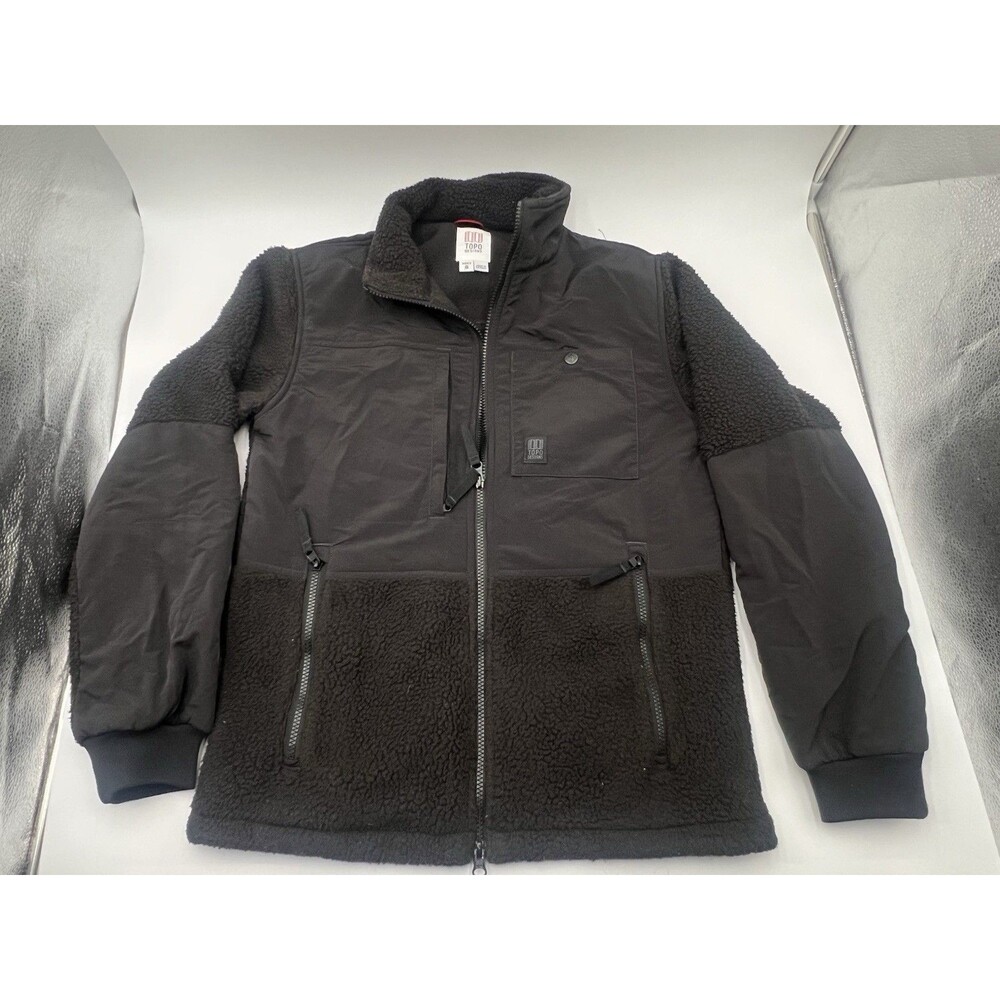 Topo Designs Men’s Small Black Subalpine Fleece Full Zip Jacket Long Sleeve
